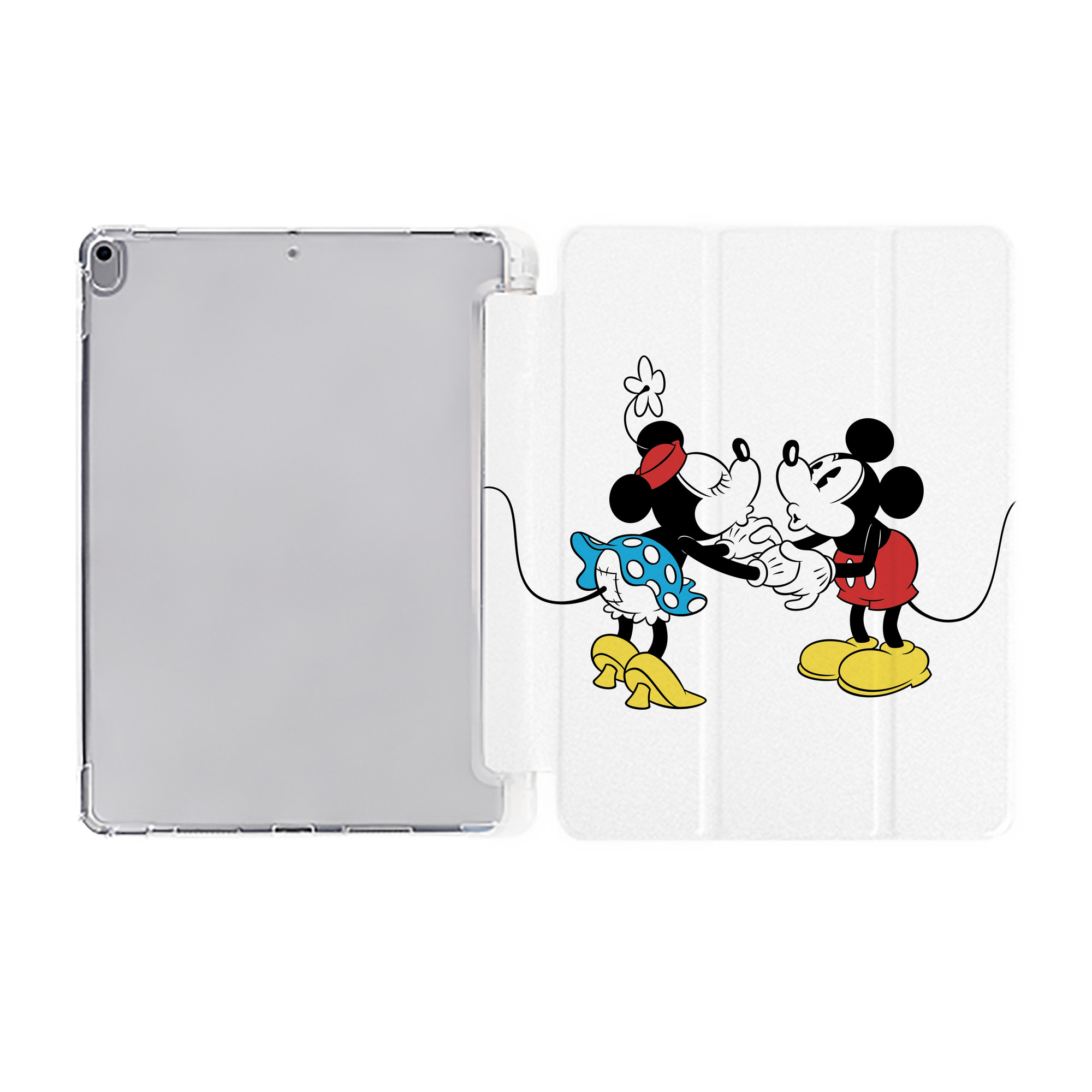 （画像用） ミッキーマウス Mickey Mouse IPad ケース ペン収納付き 三つ折りスタンド PUレザー×シリコン 対応機種9.5/10.5/10.9インチ